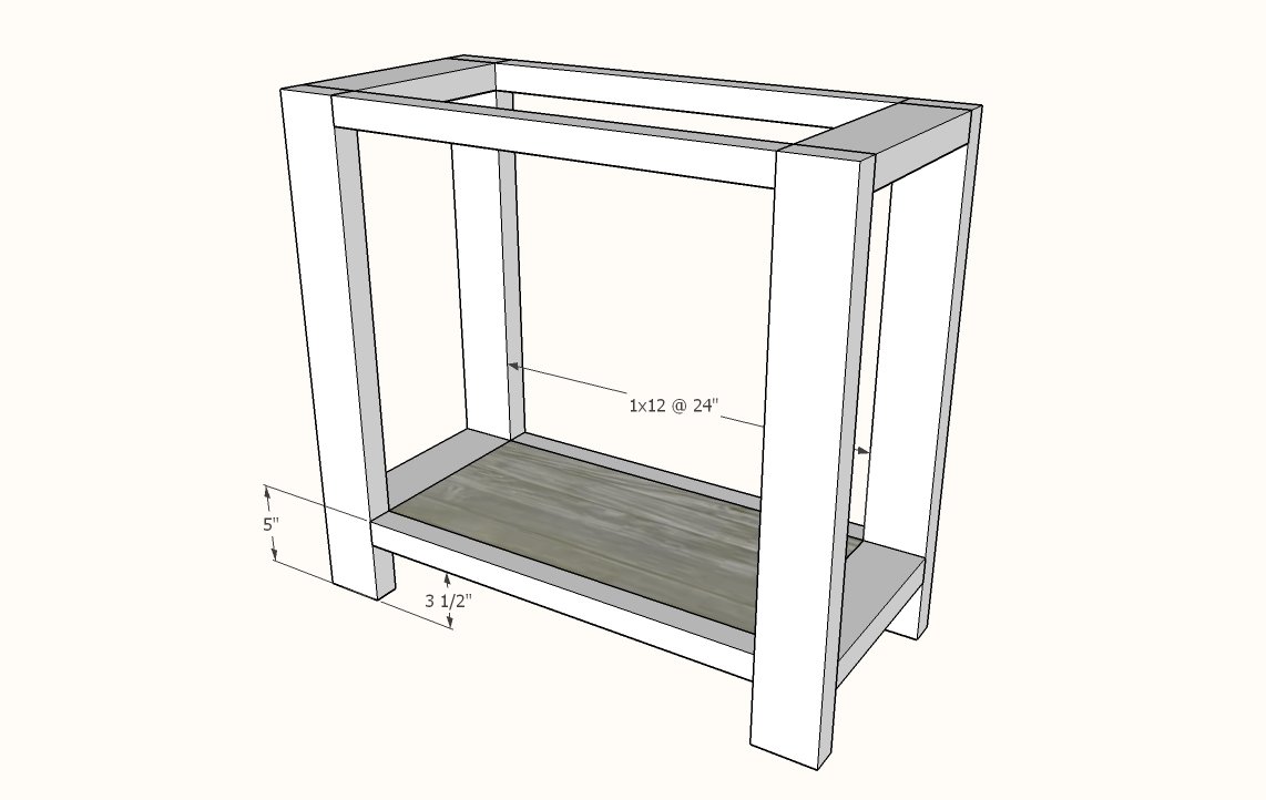 Small Rustic X Console — step 3