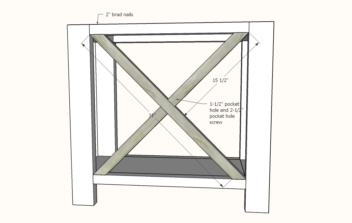 Small Rustic X Console — step 4