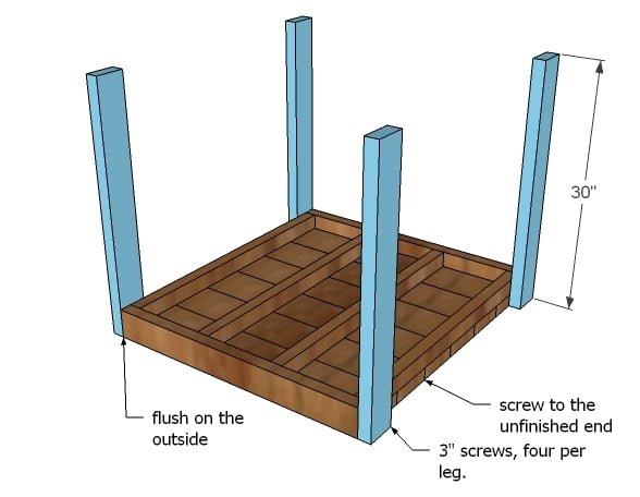 Small Square Modern Farmhouse Table — step 3