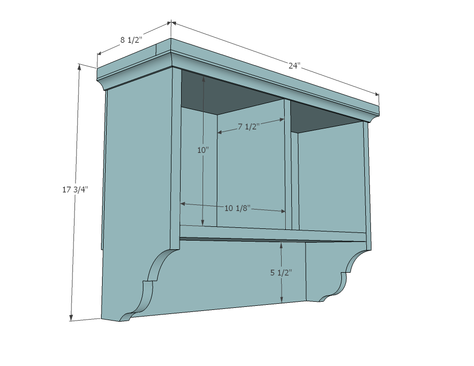 Small Wall Shelf with Hooks dimension diagram 1