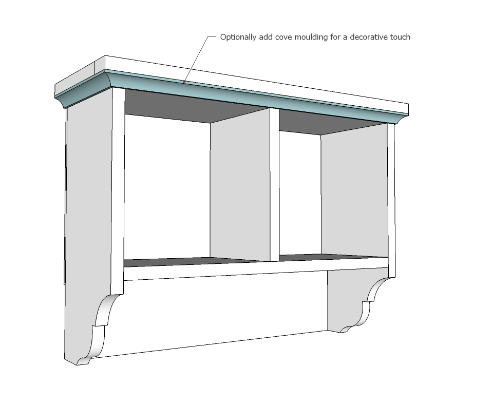 Small Wall Shelf with Hooks — step 8