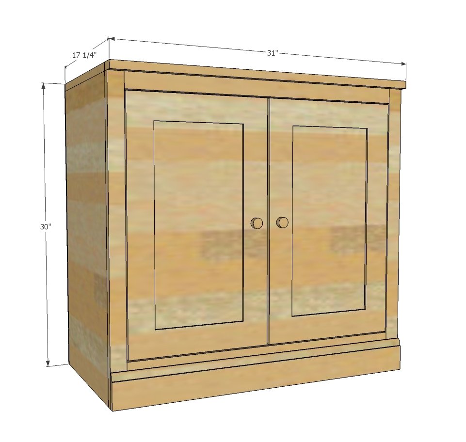 Smith Media Wall: Side Base Cabinet dimension diagram 1