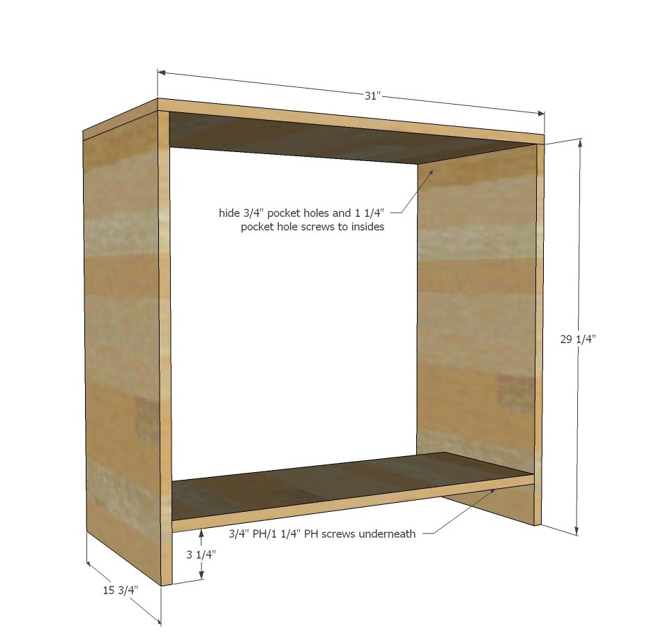 Smith Media Wall: Side Base Cabinet — step 1