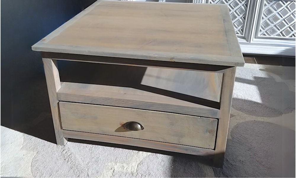Square Coffee Table with Drawers