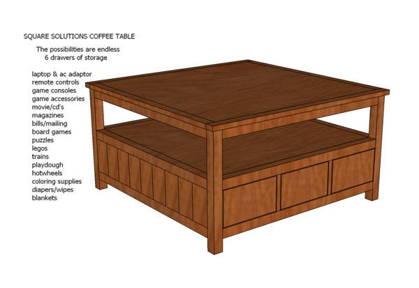 Square Coffee Table with Drawers — step 10