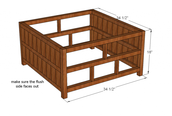 Square Coffee Table with Drawers — step 3