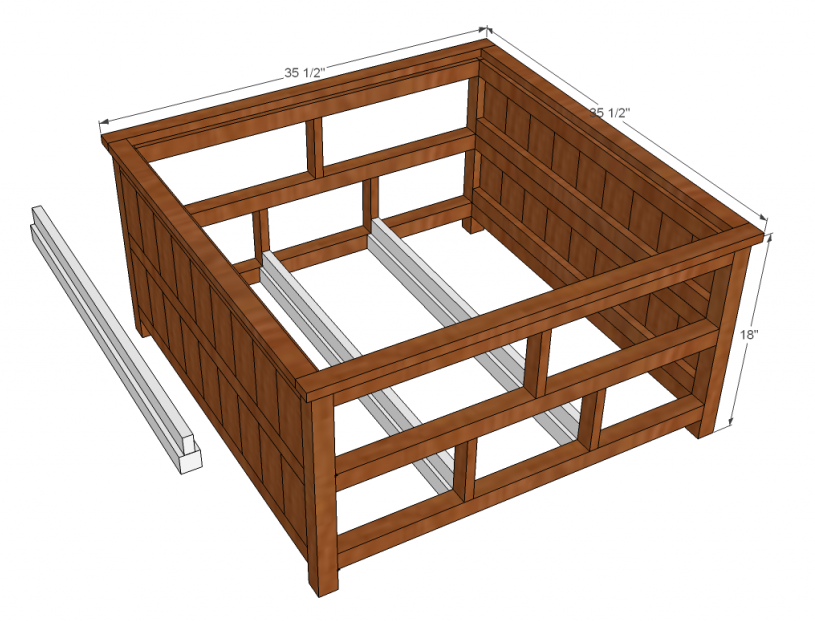Square Coffee Table with Drawers — step 5