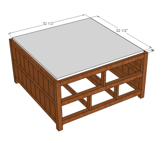 Square Coffee Table with Drawers — step 7