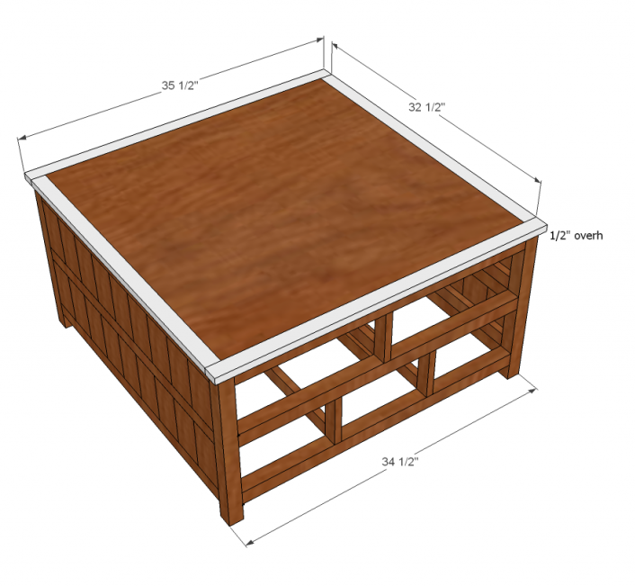Square Coffee Table with Drawers — step 8