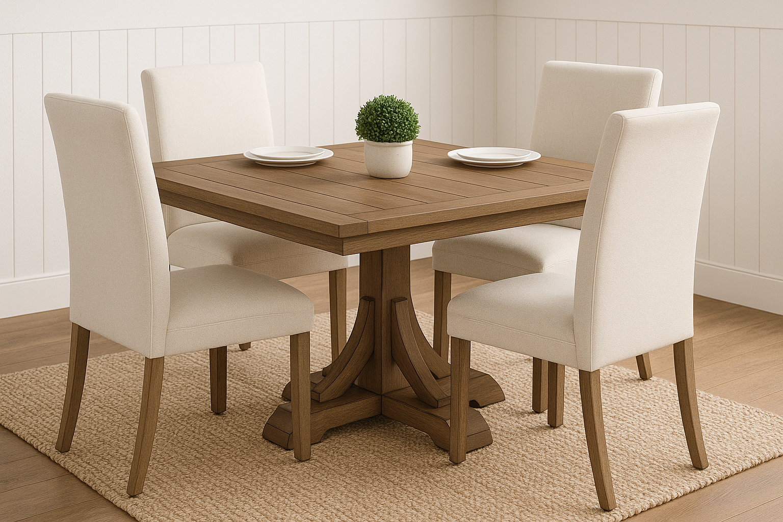 Square Farmhouse Pedestal Table