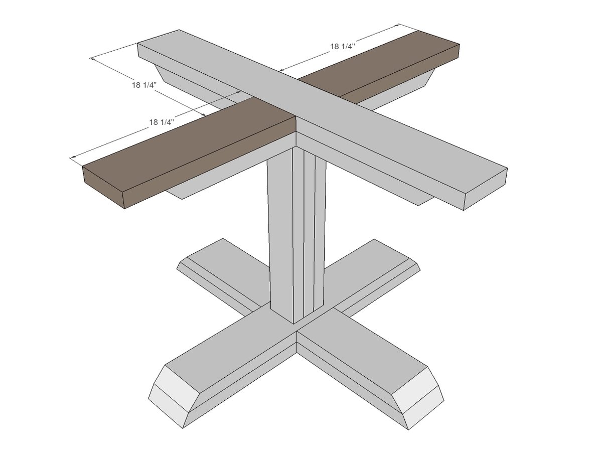 Square Farmhouse Pedestal Table — step 9