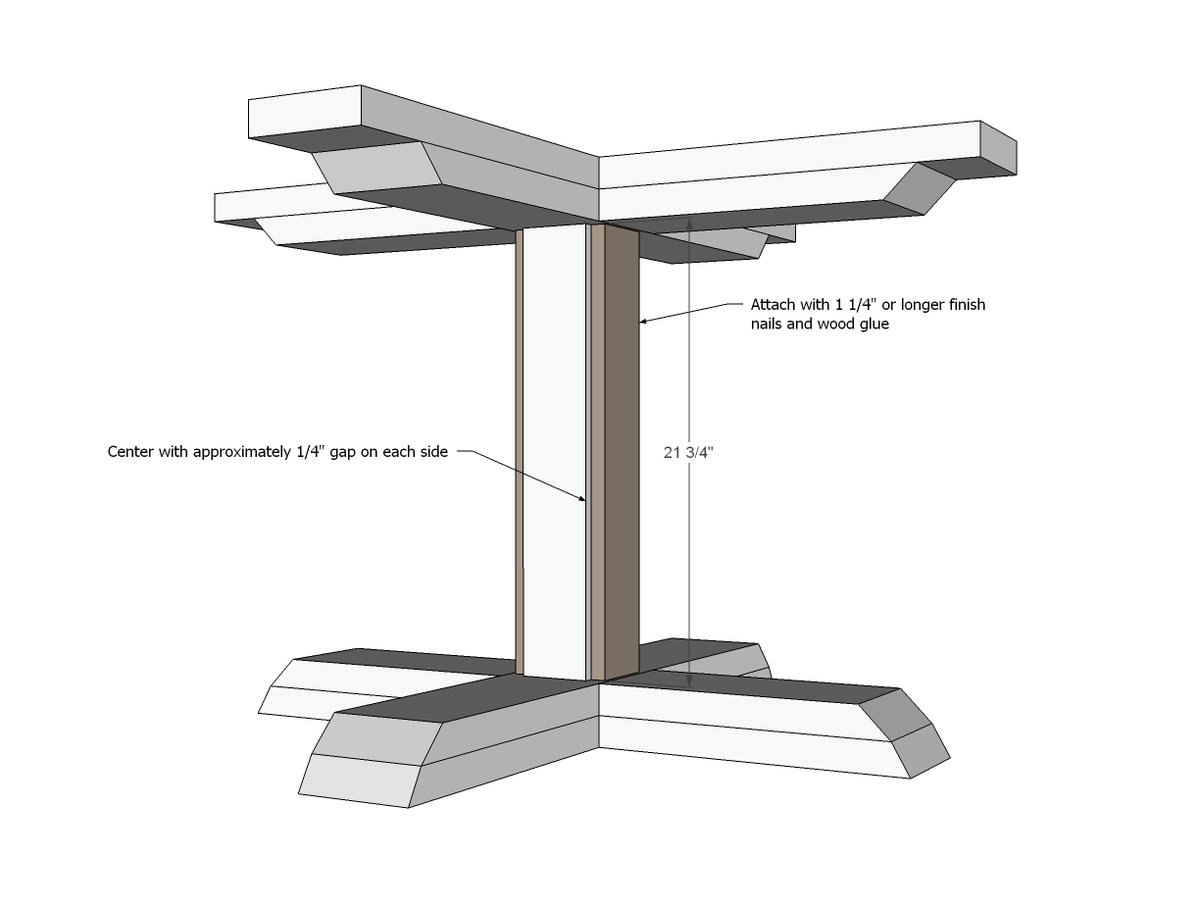 Square Farmhouse Pedestal Table — step 10