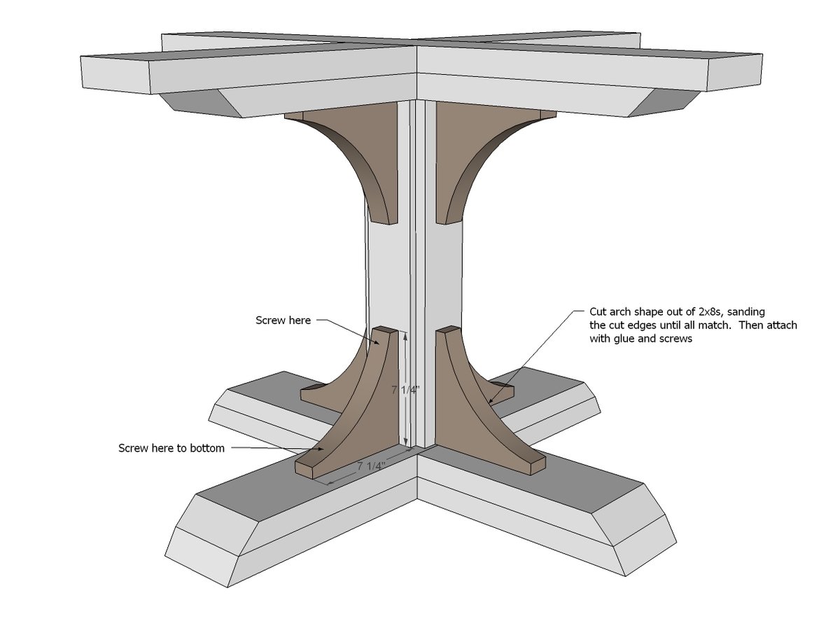 Square Farmhouse Pedestal Table — step 11