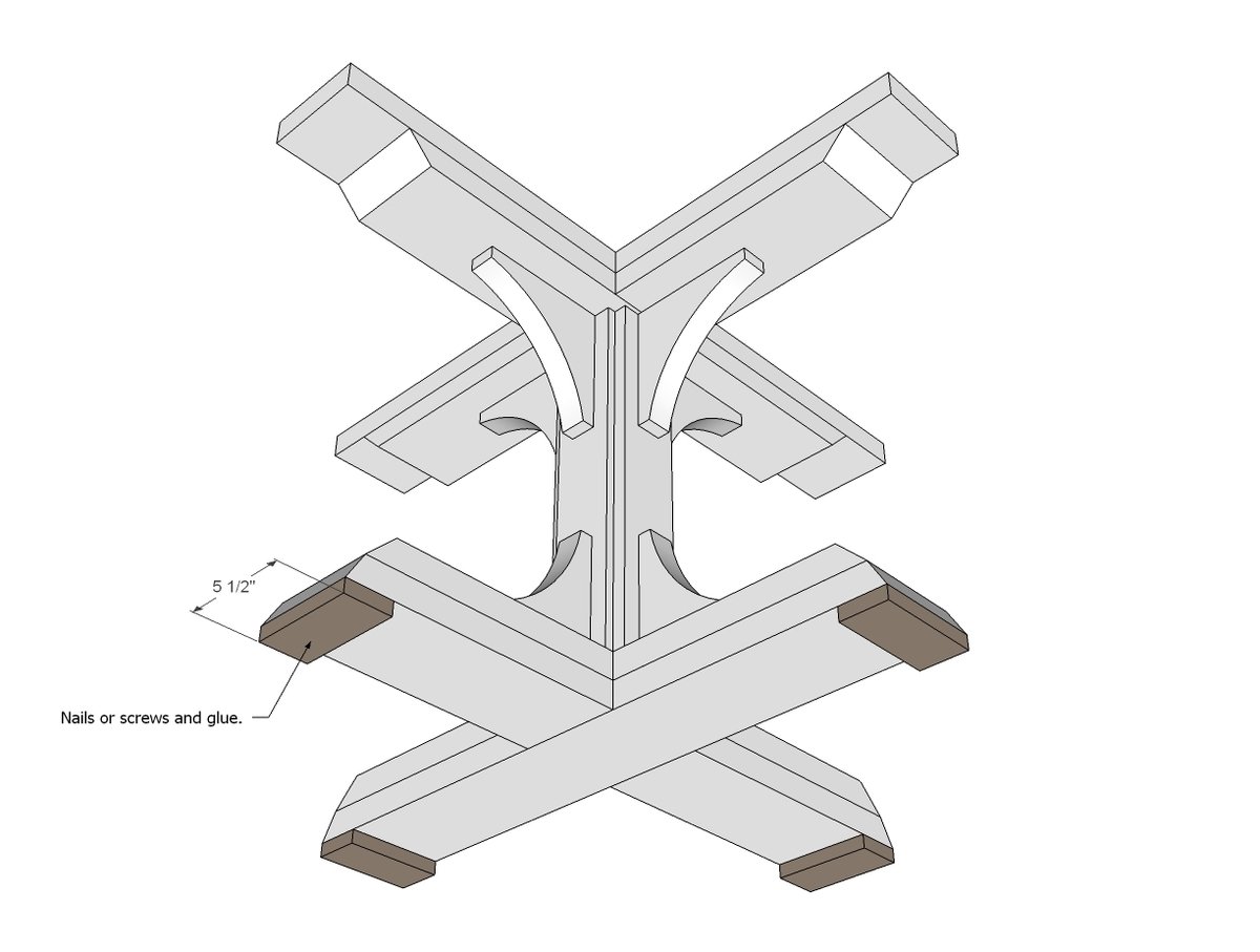 Square Farmhouse Pedestal Table — step 12
