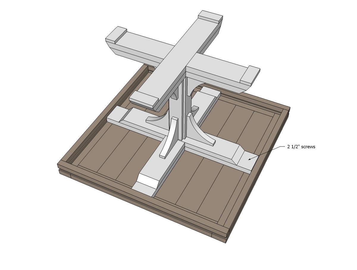 Square Farmhouse Pedestal Table — step 16