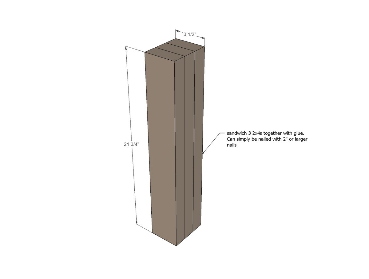 Square Farmhouse Pedestal Table — step 1