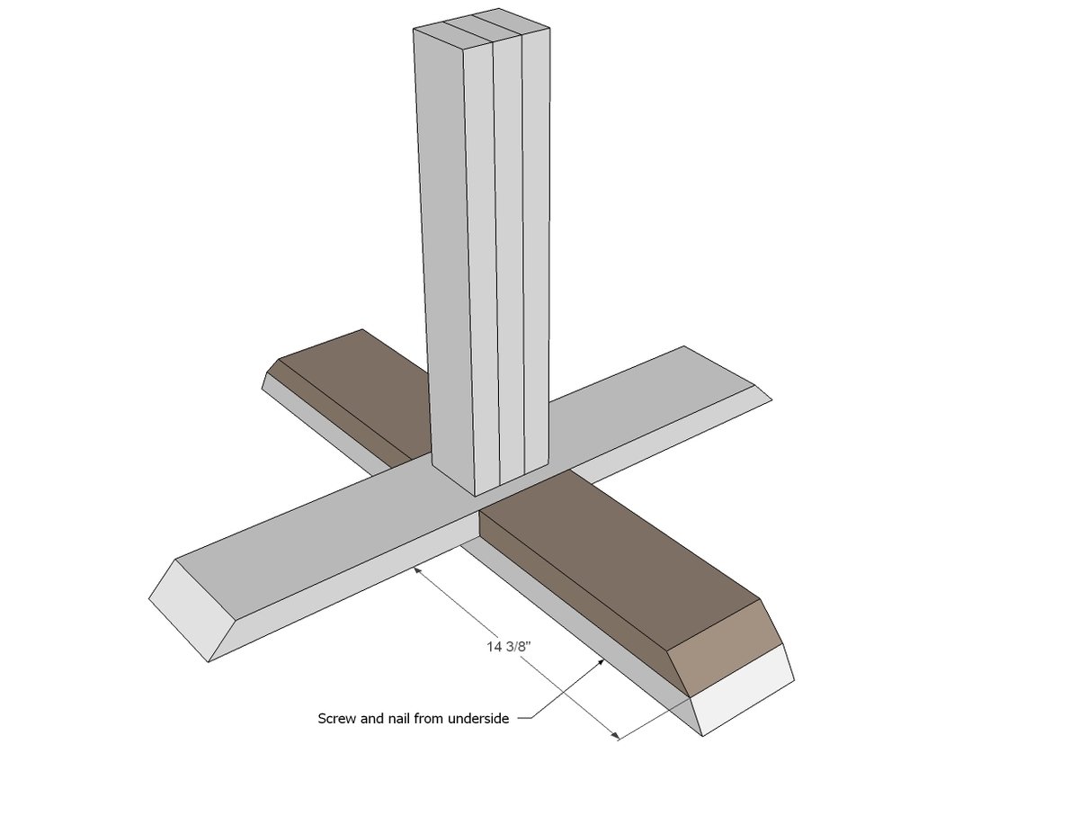Square Farmhouse Pedestal Table — step 4