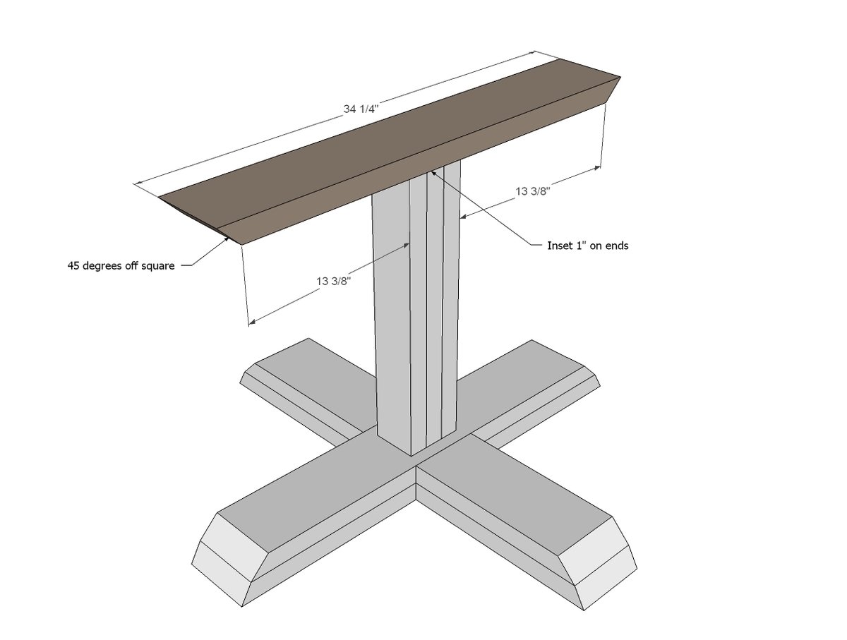 Square Farmhouse Pedestal Table — step 6