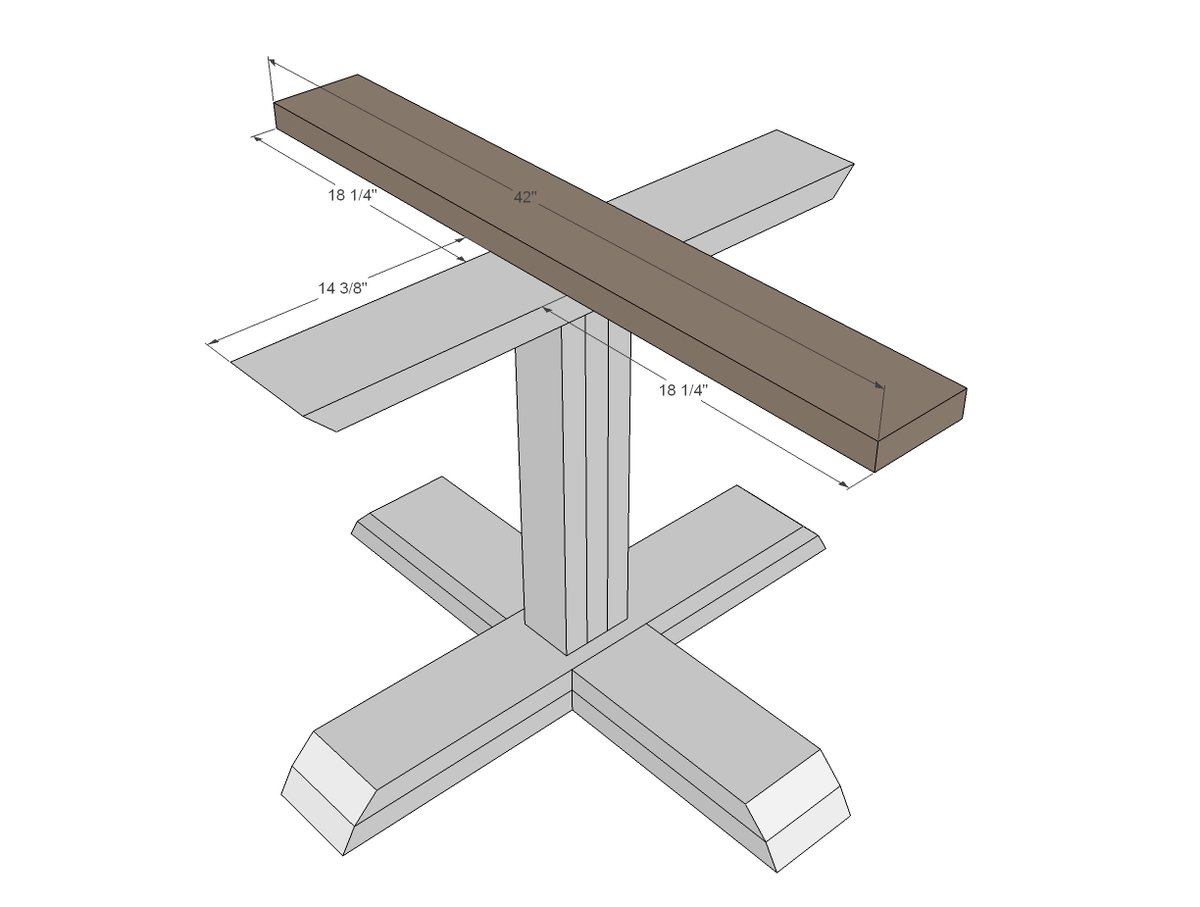 Square Farmhouse Pedestal Table — step 7