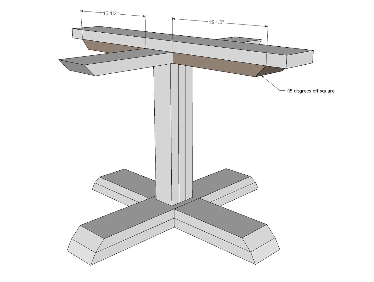 Square Farmhouse Pedestal Table — step 8