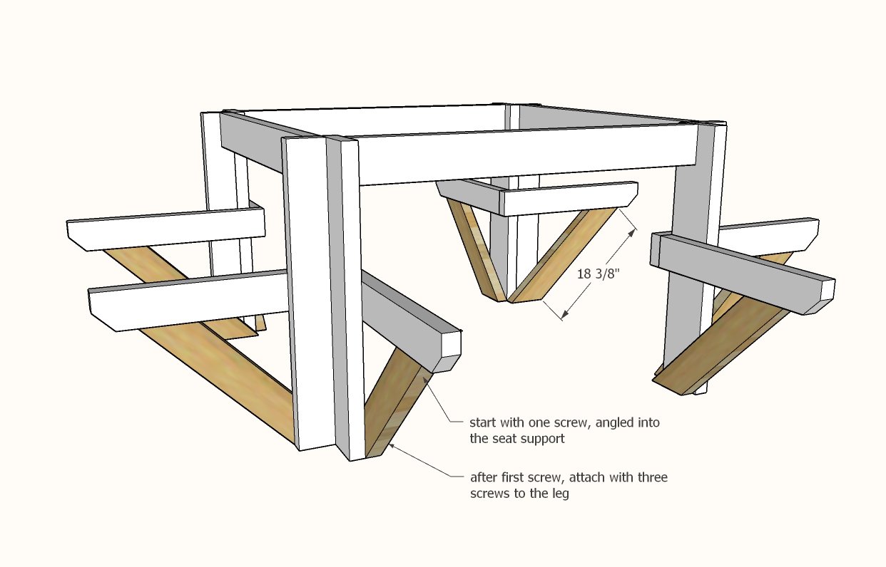 Square Picnic Table — step 6