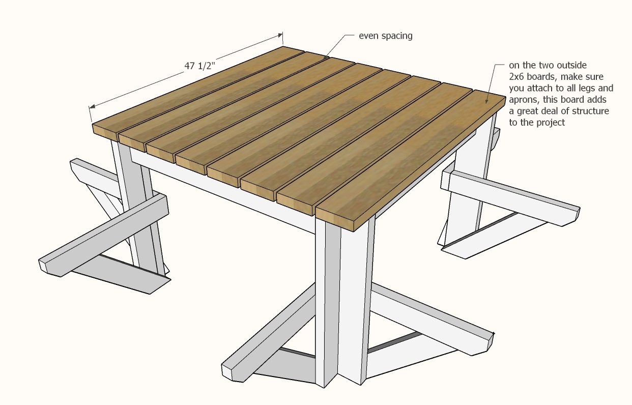 Square Picnic Table — step 7