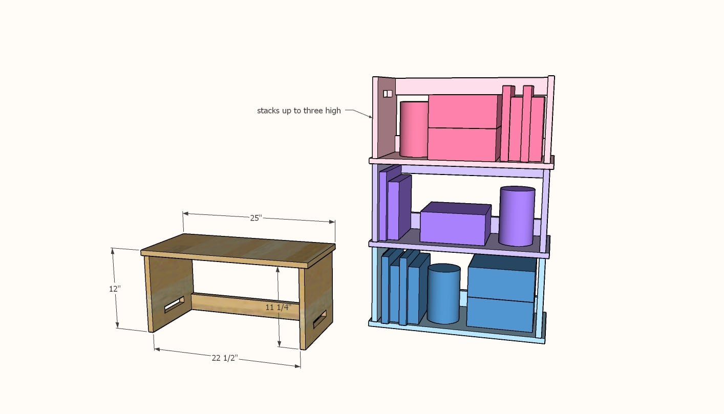 Stack and Store Lap Desks dimension diagram 1