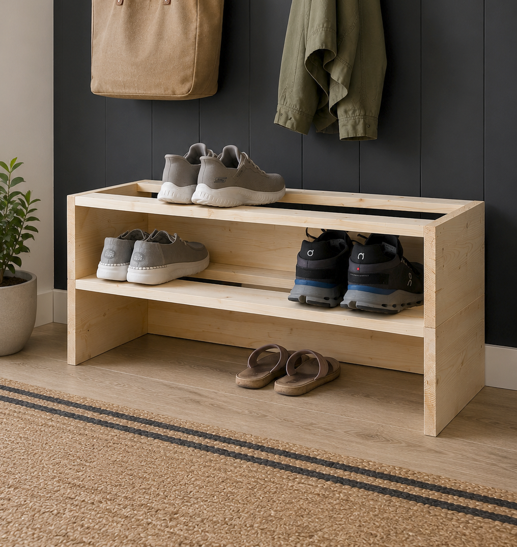 Stackable 1x Board Shoe Rack