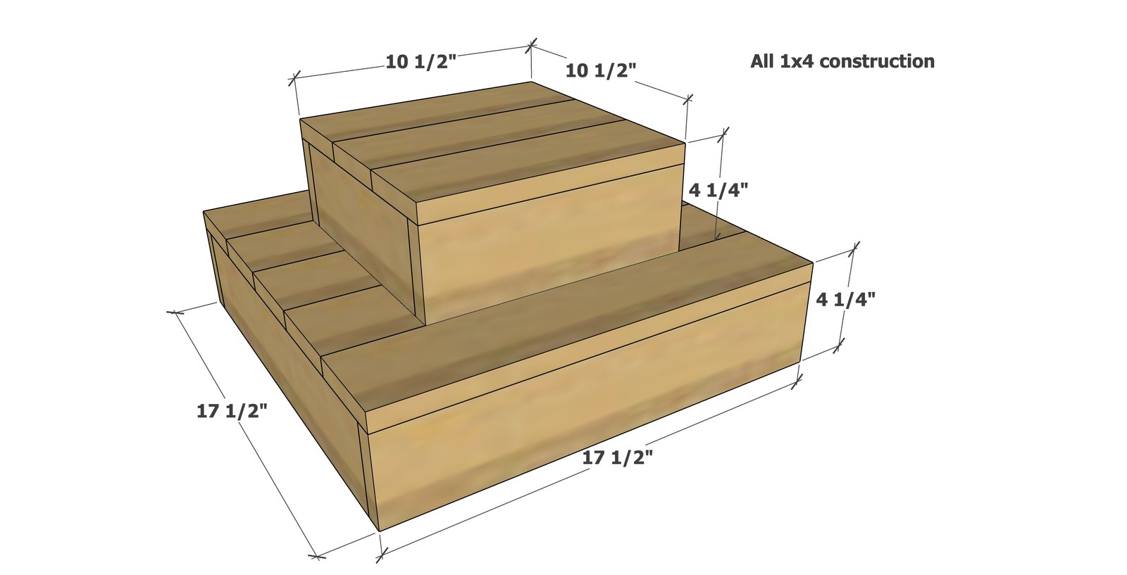 Stackable Wood Cake Stand dimension diagram 1