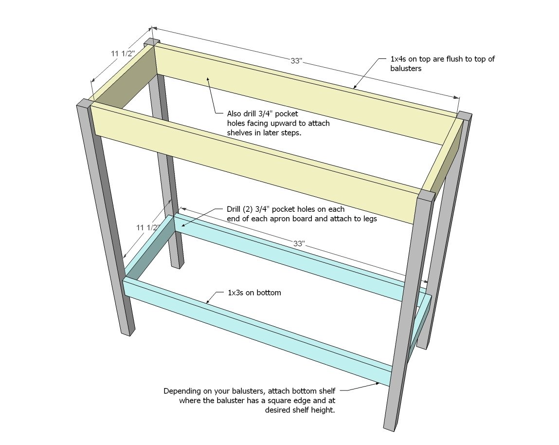 Stair Baluster Outdoor Console Table — step 3