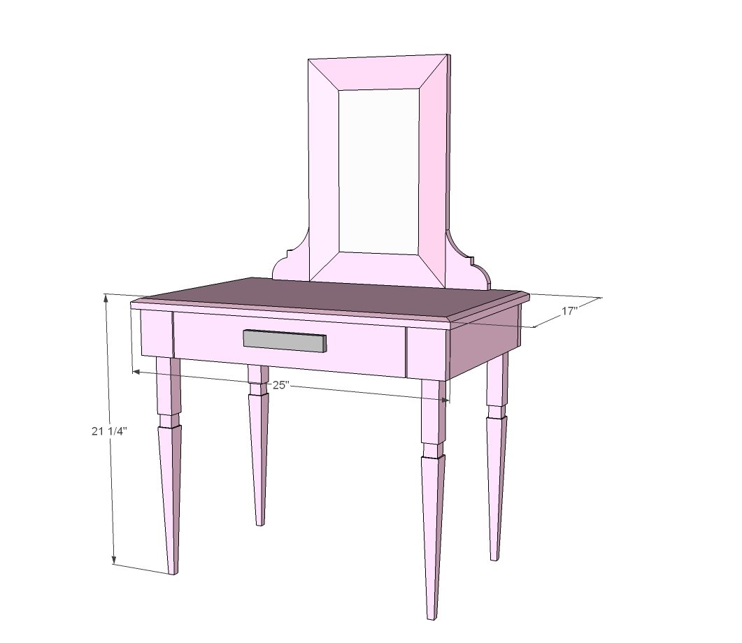 Stair Baluster Play Vanity dimension diagram 1
