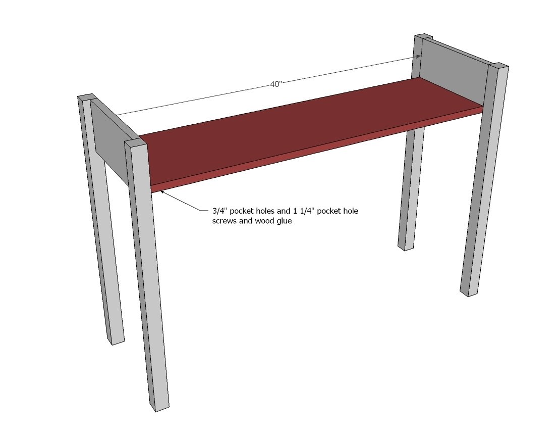 Stair Leg Flip Top Console Table — step 2