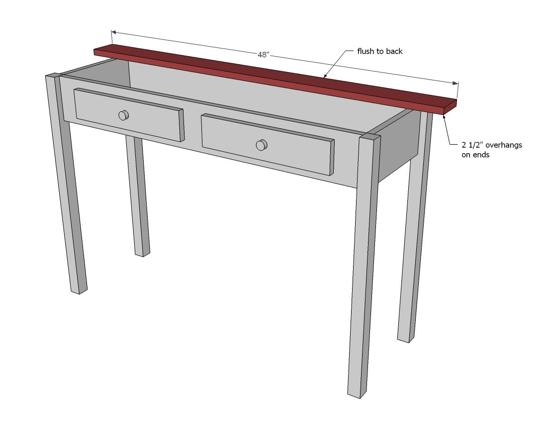 Stair Leg Flip Top Console Table — step 5