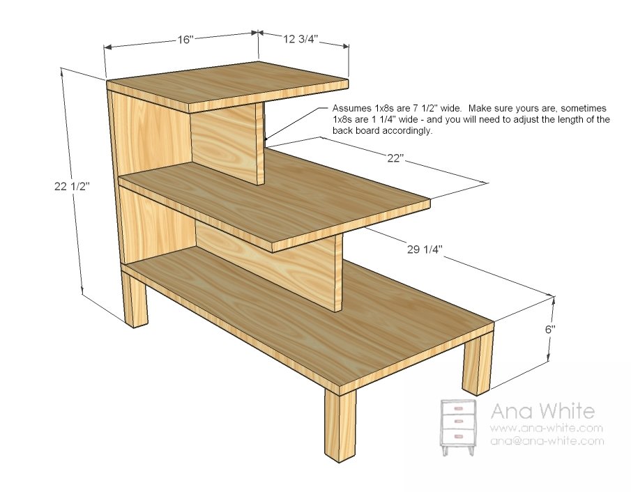 Step Up Side Table dimension diagram 1