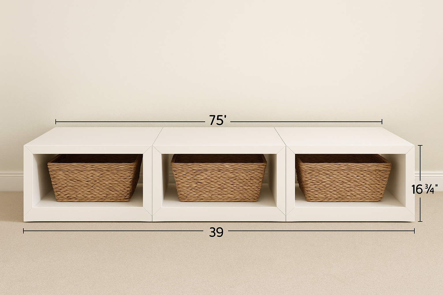 Storage Daybed or Captains Bed (Full Depth Storage) dimension diagram 1