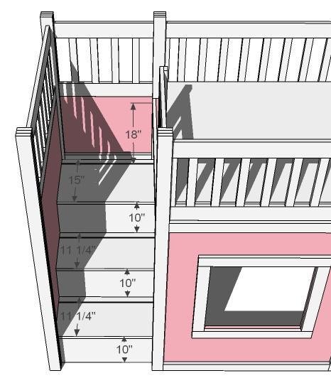Storage Stairs for the Playhouse Loft Bed — step 1