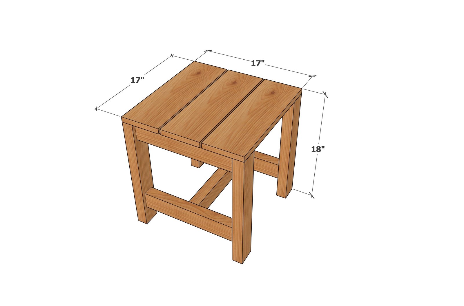 Sturdy Outdoor Side Table Stool dimension diagram 1
