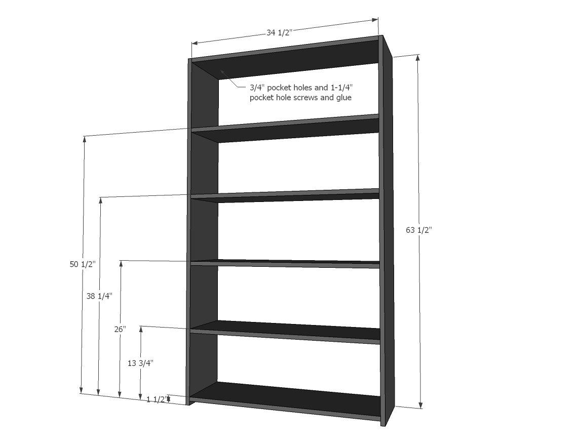Subway Tile Bookcase — step 1