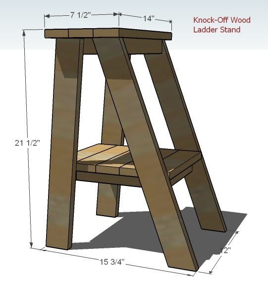 Super Easy but a Little Tricky Ladder Table dimension diagram 1