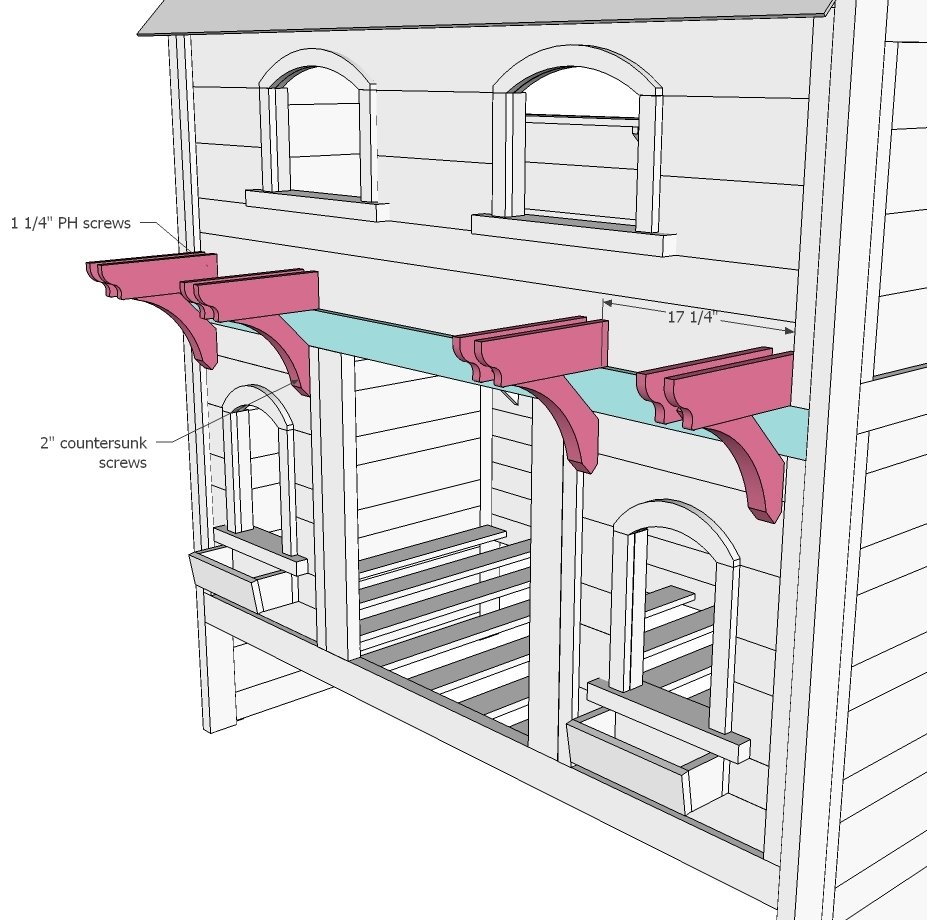 Sweet Pea Garden Bunk Bed Roof and Pergola — step 13