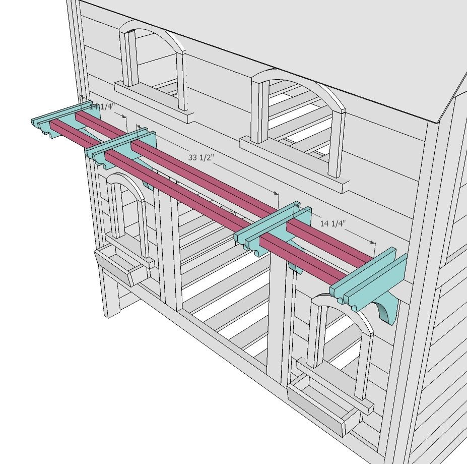 Sweet Pea Garden Bunk Bed Roof and Pergola — step 14