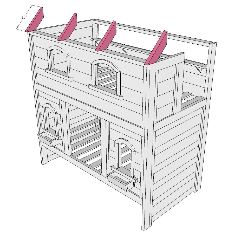 Sweet Pea Garden Bunk Bed Roof and Pergola — step 1