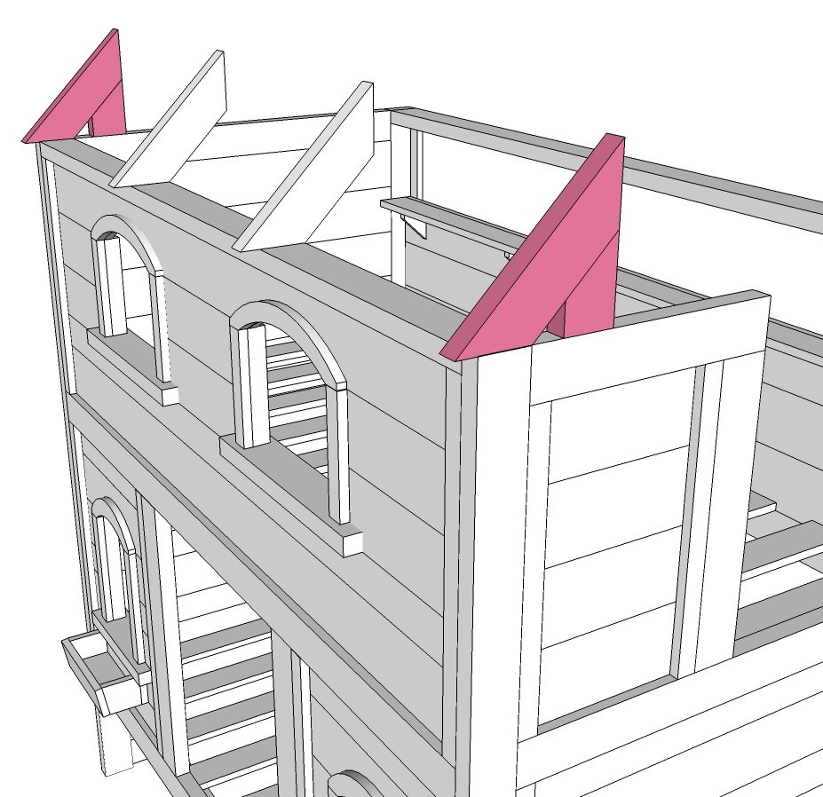 Sweet Pea Garden Bunk Bed Roof and Pergola — step 3