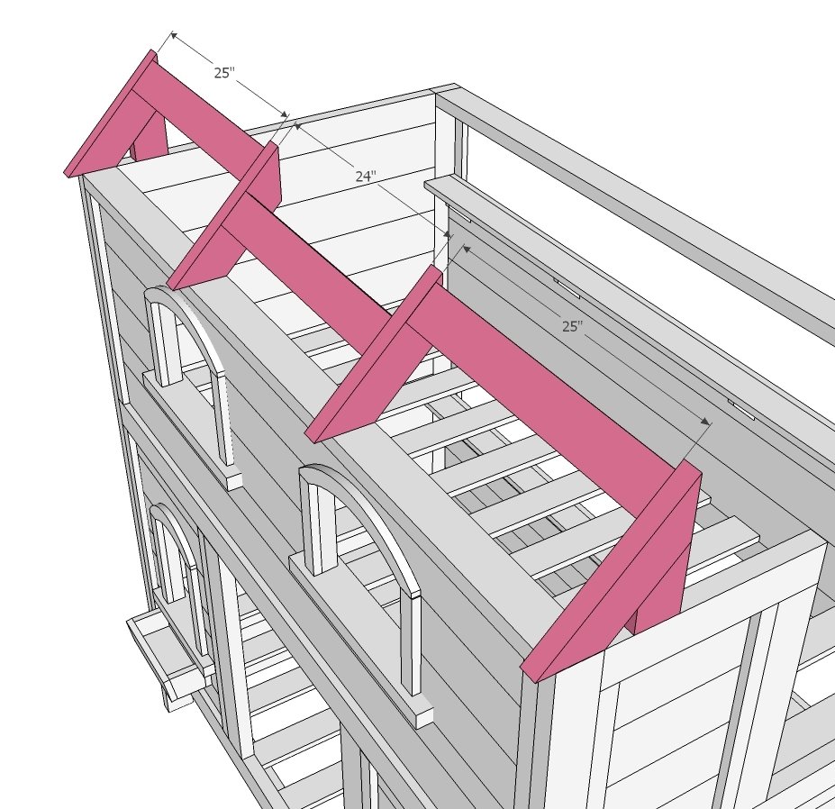 Sweet Pea Garden Bunk Bed Roof and Pergola — step 4