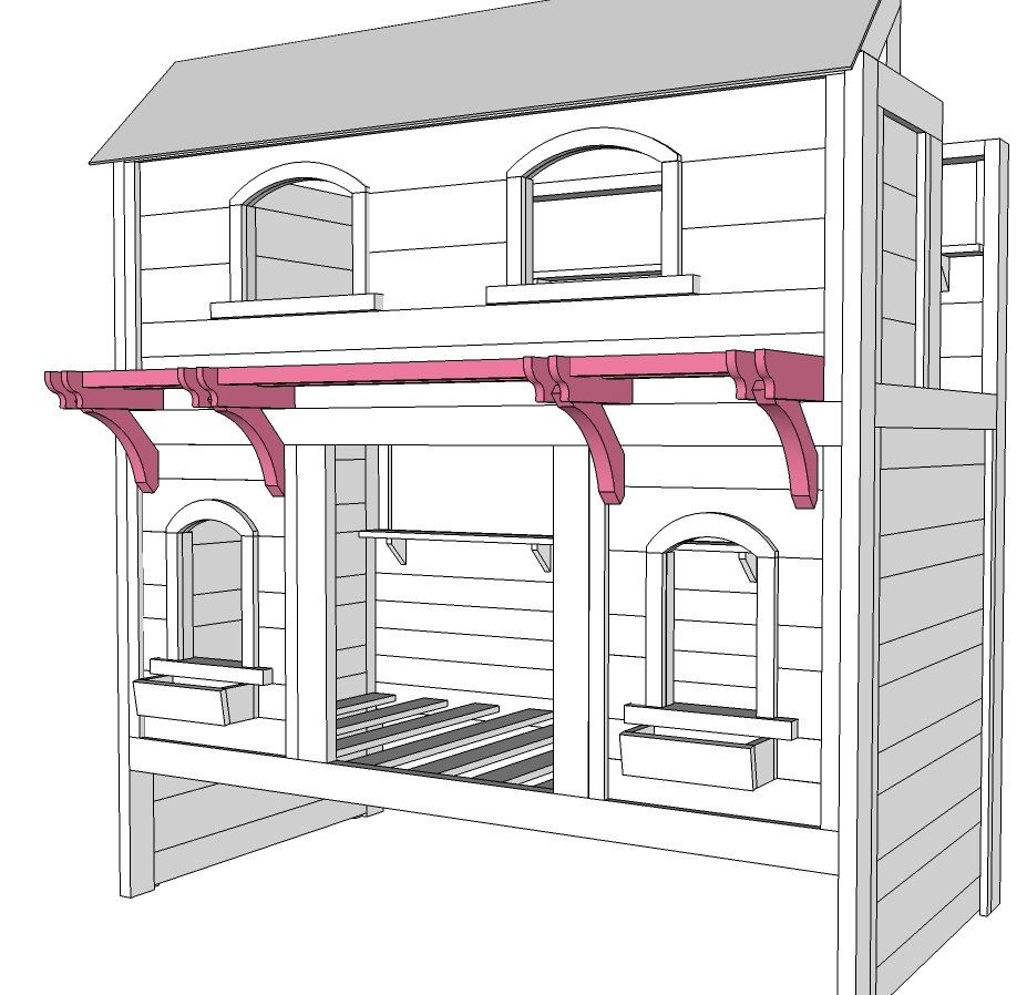 Sweet Pea Garden Bunk Bed Roof and Pergola — step 7