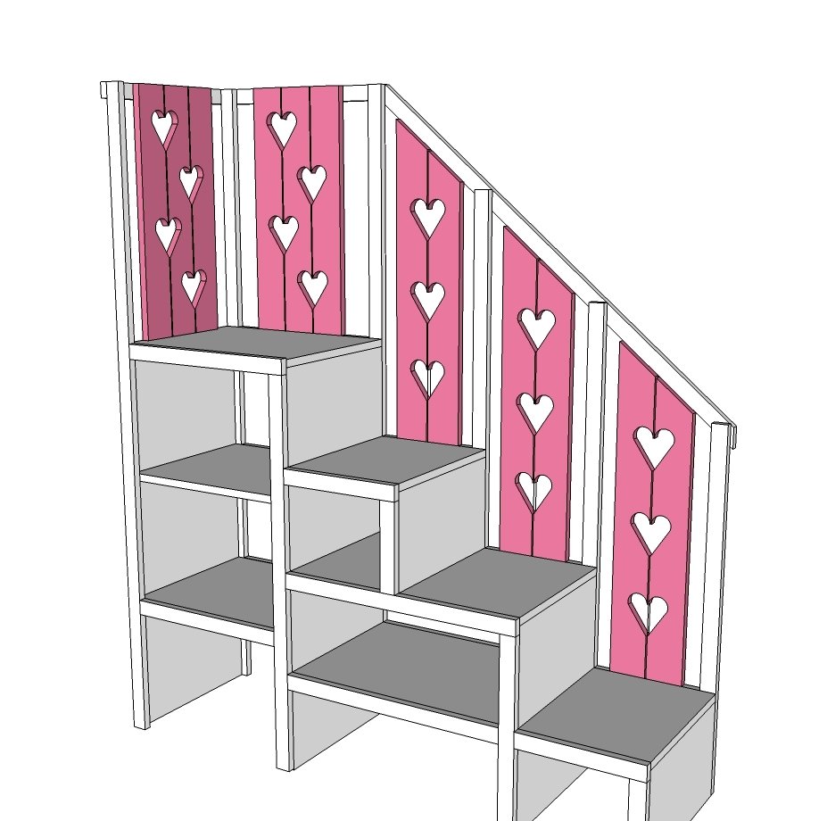 Sweet Pea Garden Bunk Bed Storage Stairs — step 9