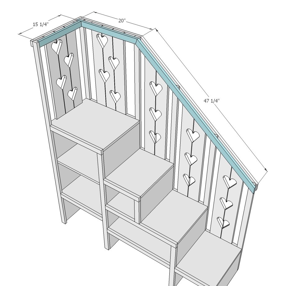 Sweet Pea Garden Bunk Bed Storage Stairs — step 10