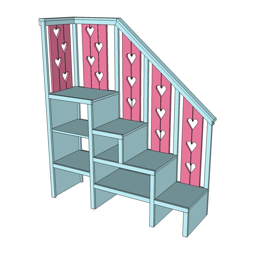 Sweet Pea Garden Bunk Bed Storage Stairs — step 12