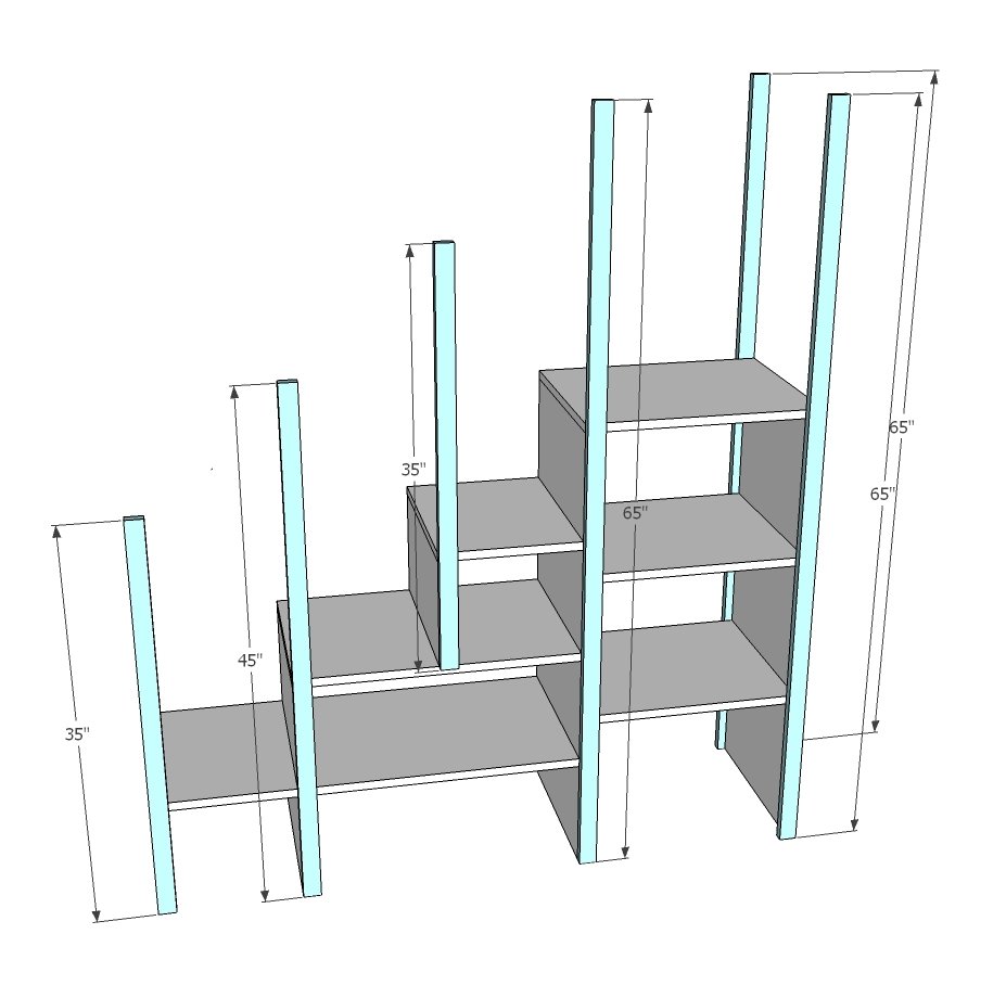 Sweet Pea Garden Bunk Bed Storage Stairs — step 4