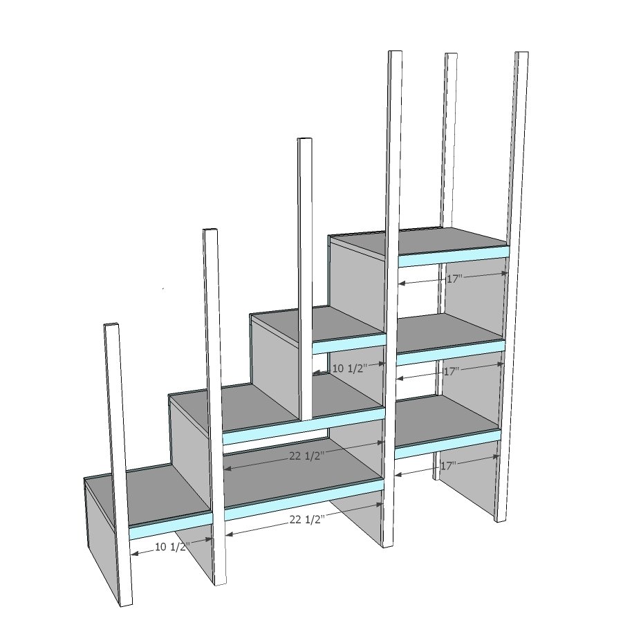 Sweet Pea Garden Bunk Bed Storage Stairs — step 5